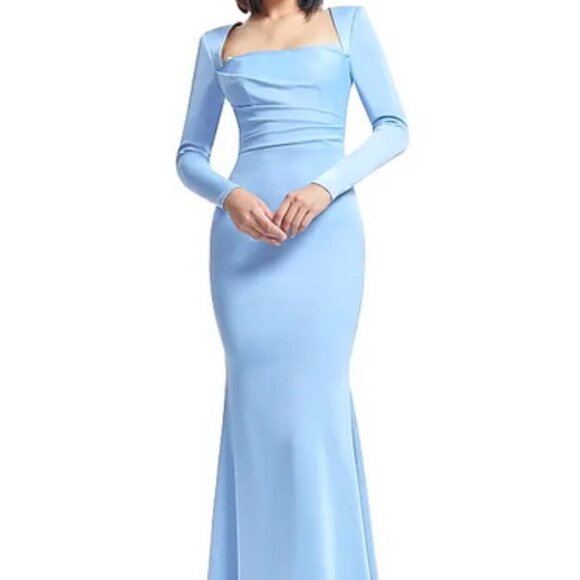 Dress the Population Dresses & Skirts - Dress The Population Sky Blue Delores Long Sleeve Evening Gown